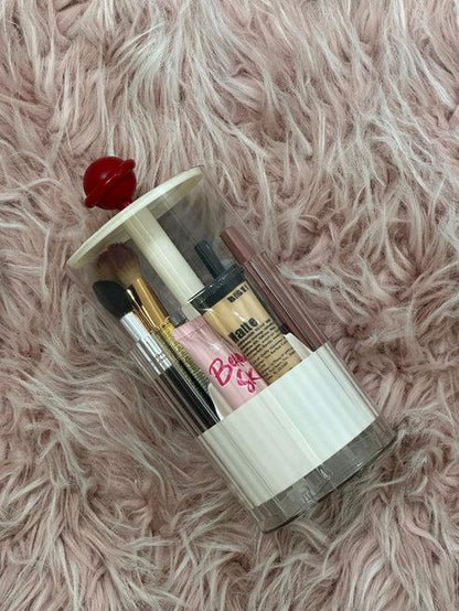 Rotating Makeup Organizer Cylinder with Lid